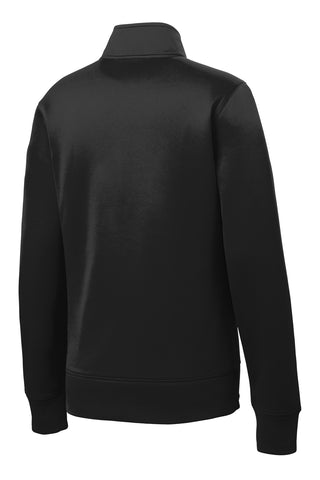 Sport-Tek Ladies Sport-Wick Fleece Full-Zip Jacket (Black)