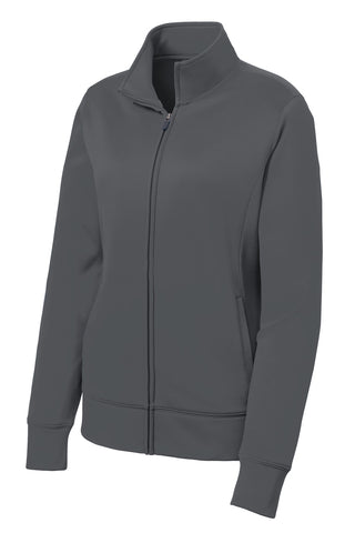 Sport-Tek Ladies Sport-Wick Fleece Full-Zip Jacket (Dark Smoke Grey)