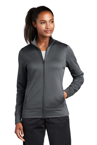 Sport-Tek Ladies Sport-Wick Fleece Full-Zip Jacket (Dark Smoke Grey)