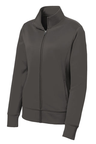 Sport-Tek Ladies Sport-Wick Fleece Full-Zip Jacket (Graphite)