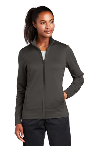 Sport-Tek Ladies Sport-Wick Fleece Full-Zip Jacket (Graphite)