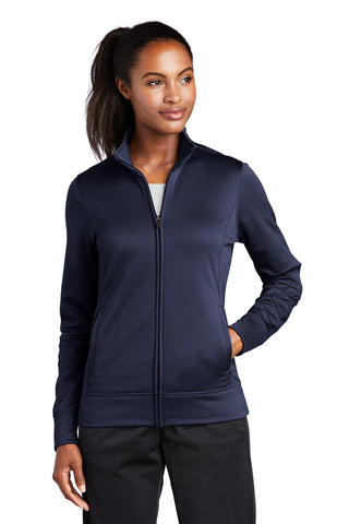 Sport-Tek Ladies Sport-Wick Fleece Full-Zip Jacket (Navy)