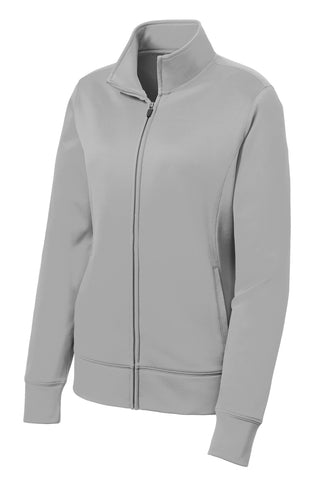 Sport-Tek Ladies Sport-Wick Fleece Full-Zip Jacket (Silver)