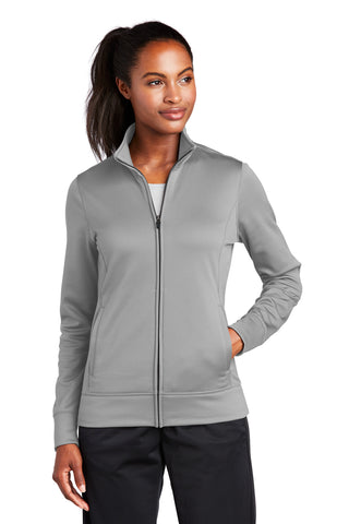 Sport-Tek Ladies Sport-Wick Fleece Full-Zip Jacket (Silver)