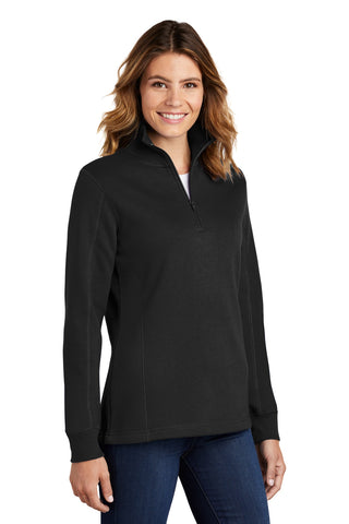 Sport-Tek Ladies 1/4-Zip Sweatshirt (Black)