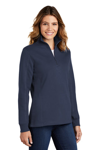 Sport-Tek Ladies 1/4-Zip Sweatshirt (True Navy)