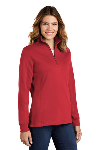 Sport-Tek Ladies 1/4-Zip Sweatshirt (True Red)