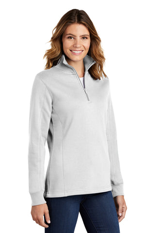 Sport-Tek Ladies 1/4-Zip Sweatshirt (White)