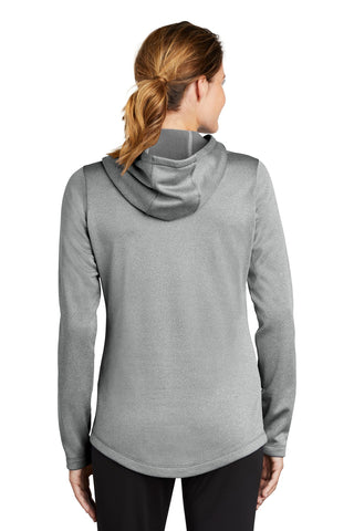 Sport-Tek Ladies PosiCharge Sport-Wick Heather Fleece Hooded Pullover (Dark Silver Heather)