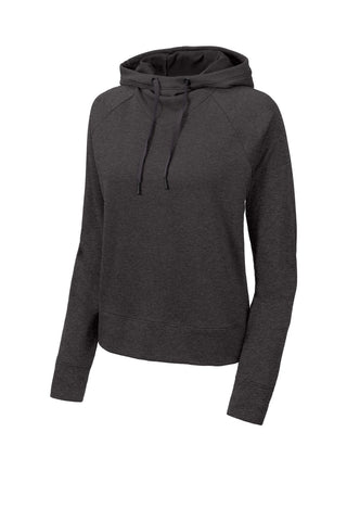 Sport-Tek Ladies Lightweight French Terry Pullover Hoodie (Heather Black)