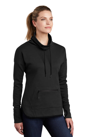 Sport-Tek Ladies Triumph Cowl Neck Pullover (Black)