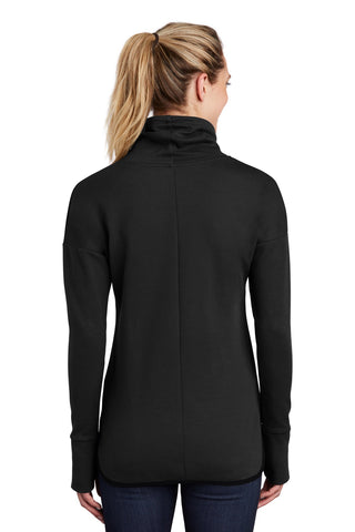 Sport-Tek Ladies Triumph Cowl Neck Pullover (Black)