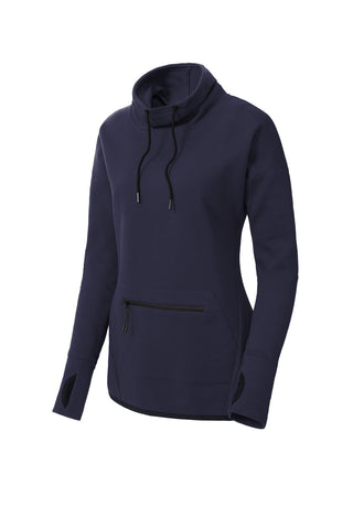 Sport-Tek Ladies Triumph Cowl Neck Pullover (Navy)