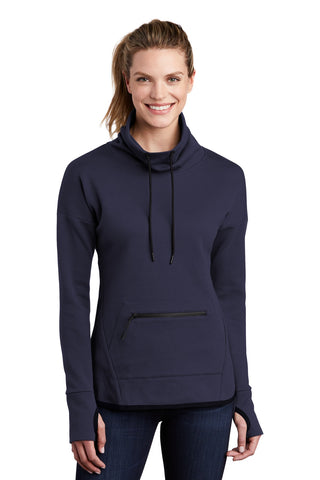 Sport-Tek Ladies Triumph Cowl Neck Pullover (Navy)