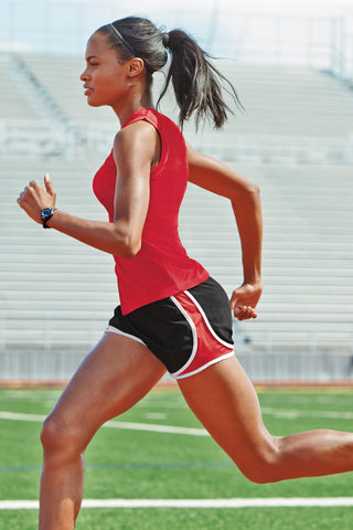 Sport-Tek Ladies Cadence Short (Maroon/ White/ Black)