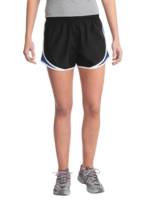 Sport-Tek Ladies Cadence Short (Black/ True Royal/ White)