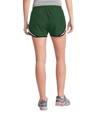 Sport-Tek Ladies Cadence Short (Forest Green/ White/ Black)