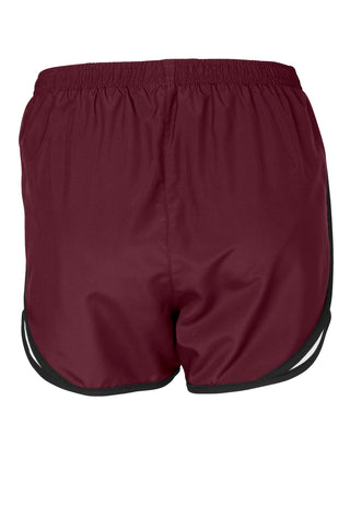 Sport-Tek Ladies Cadence Short (Maroon/ White/ Black)