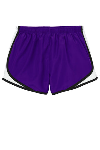 Sport-Tek Ladies Cadence Short (Purple/ White/ Black)