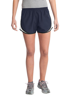 Sport-Tek Ladies Cadence Short (True Navy/ White/ Black)