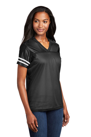 Sport-Tek Ladies PosiCharge Replica Jersey (Black/ White)