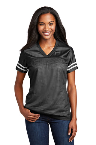 Sport-Tek Ladies PosiCharge Replica Jersey (Black/ White)