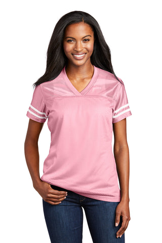 Sport-Tek Ladies PosiCharge Replica Jersey (Light Pink/ White)