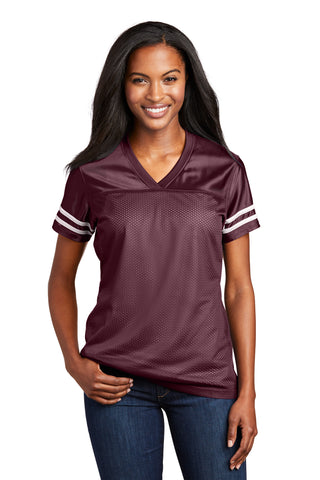 Sport-Tek Ladies PosiCharge Replica Jersey (Maroon/ White)