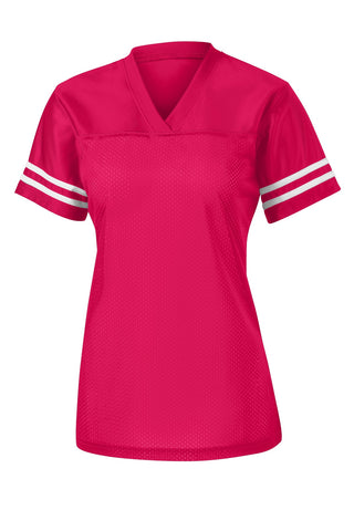 Sport-Tek Ladies PosiCharge Replica Jersey (Pink Raspberry/ White)