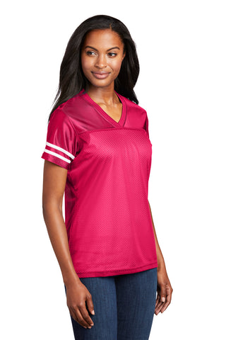 Sport-Tek Ladies PosiCharge Replica Jersey (Pink Raspberry/ White)