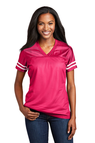 Sport-Tek Ladies PosiCharge Replica Jersey (Pink Raspberry/ White)