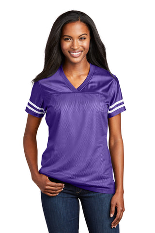 Sport-Tek Ladies PosiCharge Replica Jersey (Purple/ White)