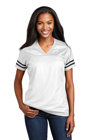 Sport-Tek Ladies PosiCharge Replica Jersey (White/ Black)