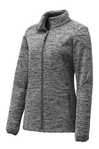 Sport-Tek Ladies PosiCharge Electric Heather Soft Shell Jacket (Black Electric)