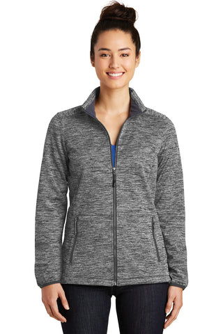 Sport-Tek Ladies PosiCharge Electric Heather Soft Shell Jacket (Black Electric)