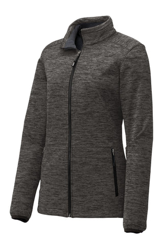 Sport-Tek Ladies PosiCharge Electric Heather Soft Shell Jacket (Grey-Black Electric)