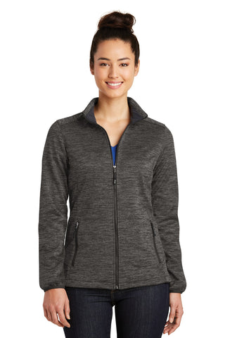 Sport-Tek Ladies PosiCharge Electric Heather Soft Shell Jacket (Grey-Black Electric)