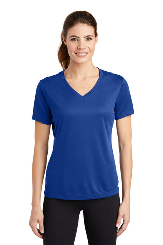 Sport-Tek Ladies PosiCharge RacerMesh V-Neck Tee (True Royal)