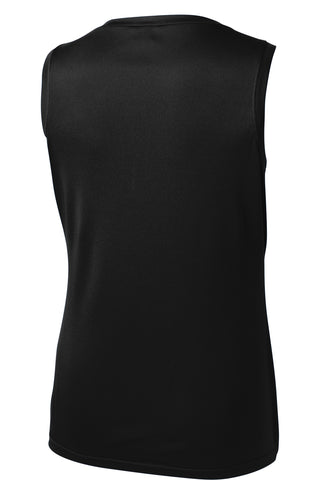 Sport-Tek Ladies Sleeveless PosiCharge Competitor V-Neck Tee (Black)