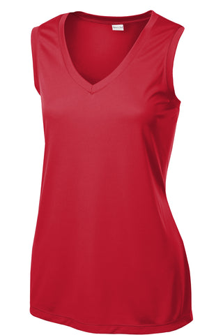 Sport-Tek Ladies Sleeveless PosiCharge Competitor V-Neck Tee (True Red)