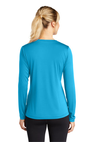 Sport-Tek Ladies Long Sleeve PosiCharge Competitor V-Neck Tee (Atomic Blue)