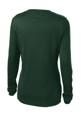 Sport-Tek Ladies Long Sleeve PosiCharge Competitor V-Neck Tee (Forest Green)
