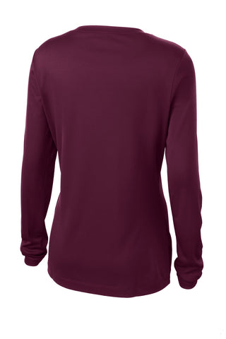 Sport-Tek Ladies Long Sleeve PosiCharge Competitor V-Neck Tee (Maroon)