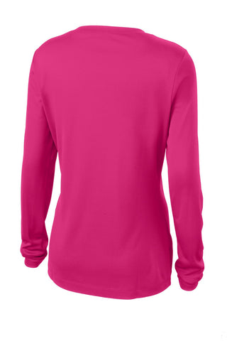 Sport-Tek Ladies Long Sleeve PosiCharge Competitor V-Neck Tee (Pink Raspberry)