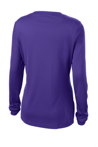 Sport-Tek Ladies Long Sleeve PosiCharge Competitor V-Neck Tee (Purple)