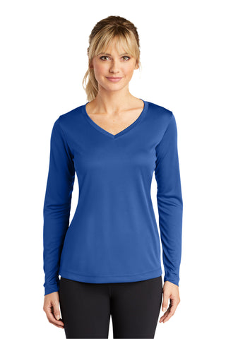 Sport-Tek Ladies Long Sleeve PosiCharge Competitor V-Neck Tee (True Royal)