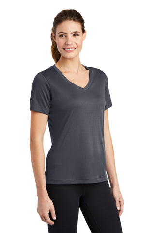 Sport-Tek Ladies PosiCharge Competitor V-Neck Tee (Iron Grey)