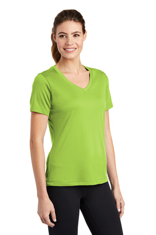 Sport-Tek Ladies PosiCharge Competitor V-Neck Tee (Lime Shock)