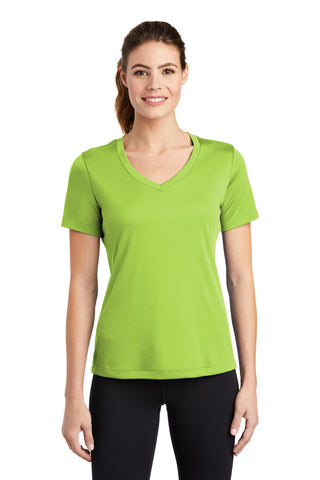 Sport-Tek Ladies PosiCharge Competitor V-Neck Tee (Lime Shock)