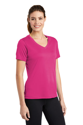 Sport-Tek Ladies PosiCharge Competitor V-Neck Tee (Pink Raspberry)